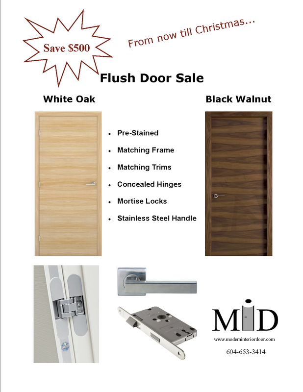 White Oak and Walnut Modern Door Sale in Vancouver, Canada